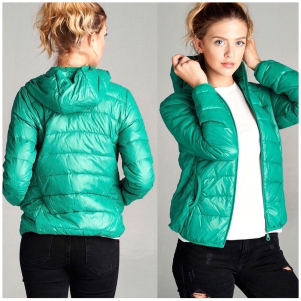Jade Green Puffer Jacket - Picture 1 of 1